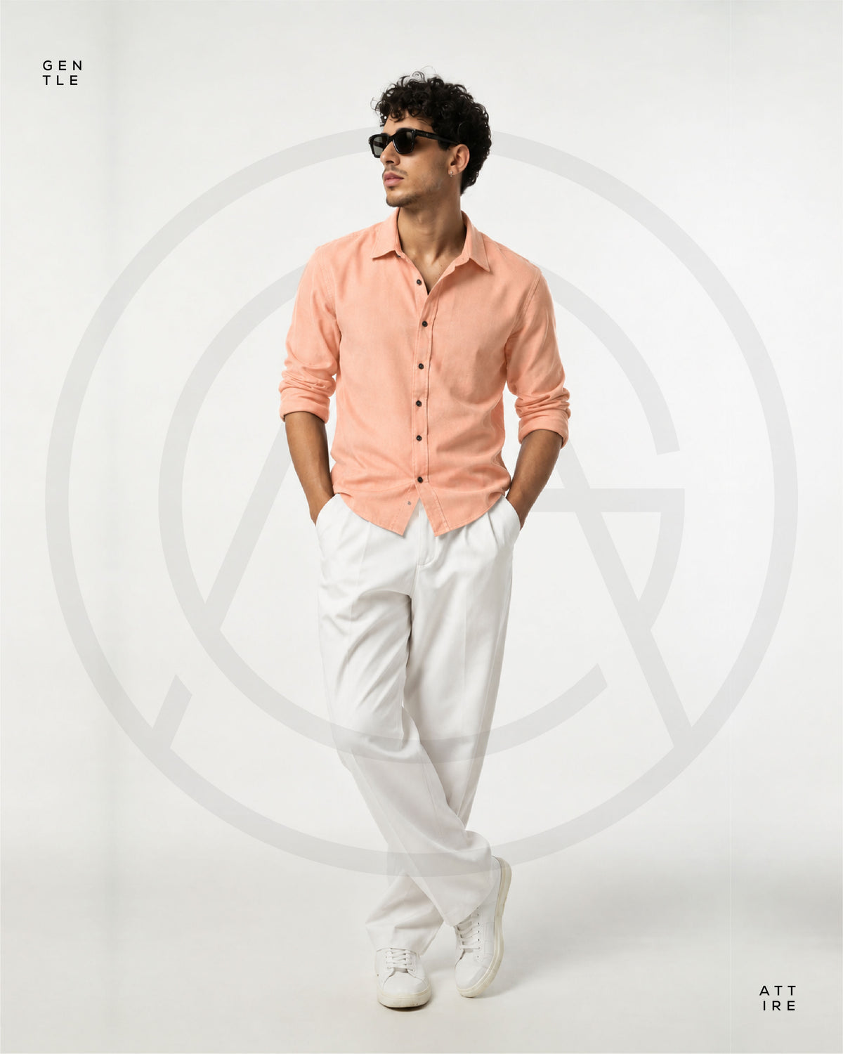 Peach Shirt With Trouser