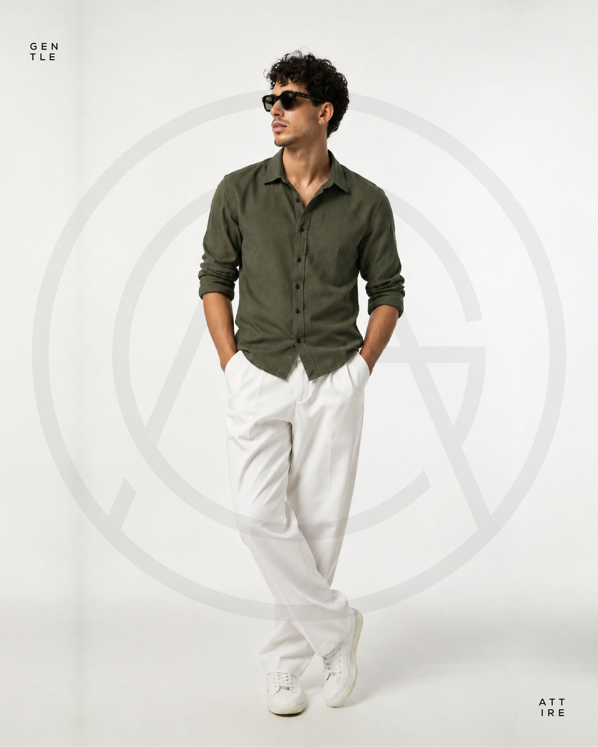 Olive Green Shirt With Trouser