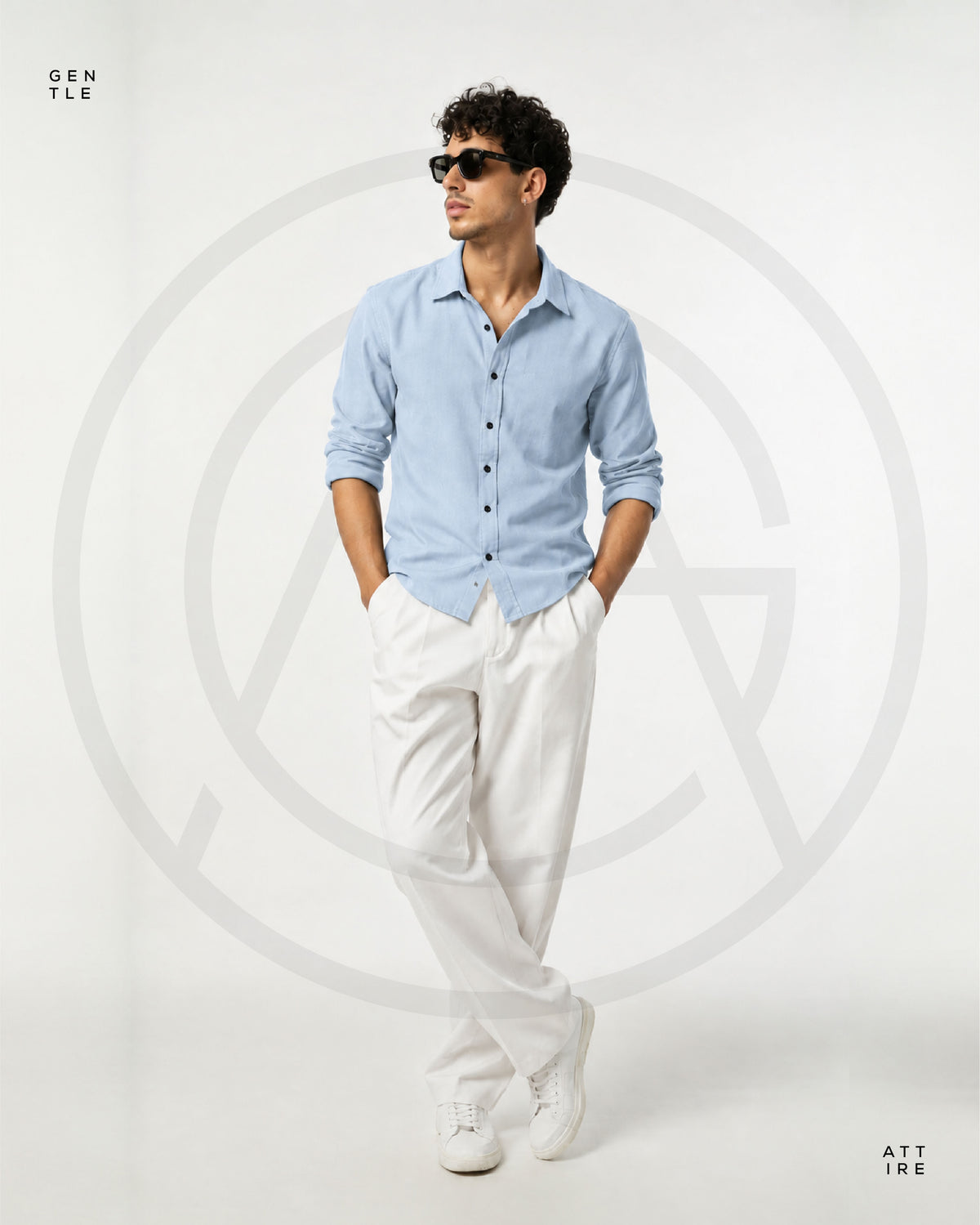 Iced Blue Shirt With Trouser